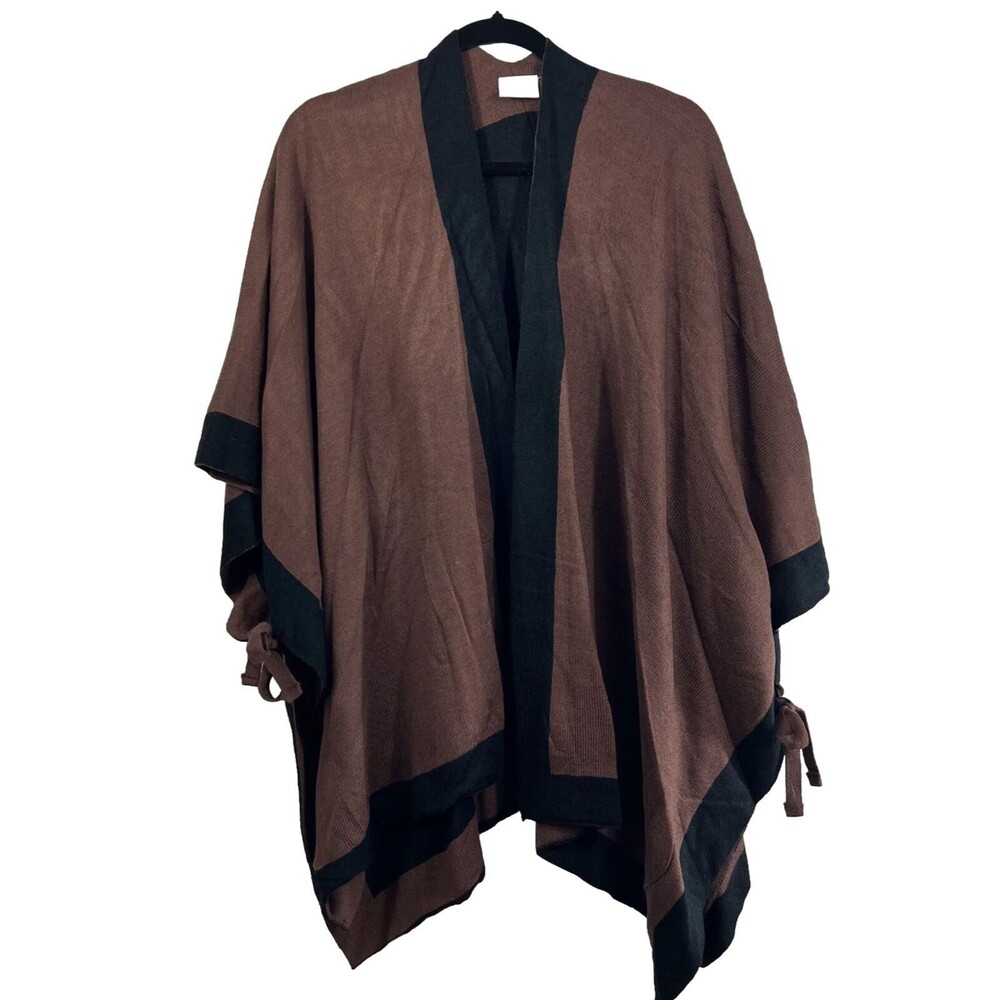 DILLARD'S Women Wrap Shawl Boho Brown Black One Size